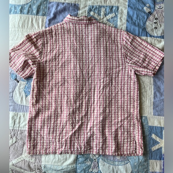Vintage Carroll Reed Womens Pink White Plaid Button Up Short Sleeve Shirt Medium - Picture 9 of 9